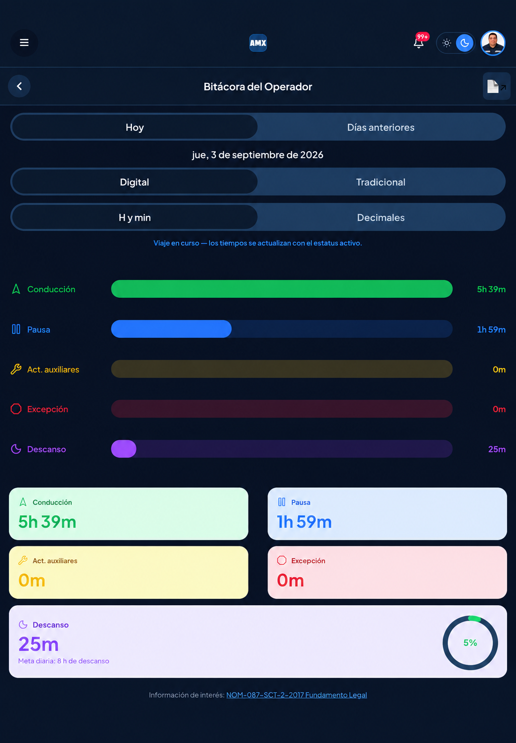 Driver logbook